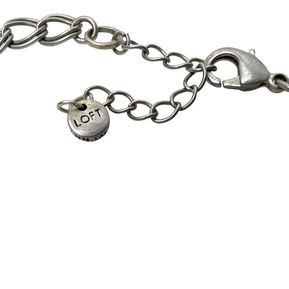 Loft Cha Cha Necklace Faceted Cluster Beads Colorful Layered Silver Tone Chain - Picture 6 of 16